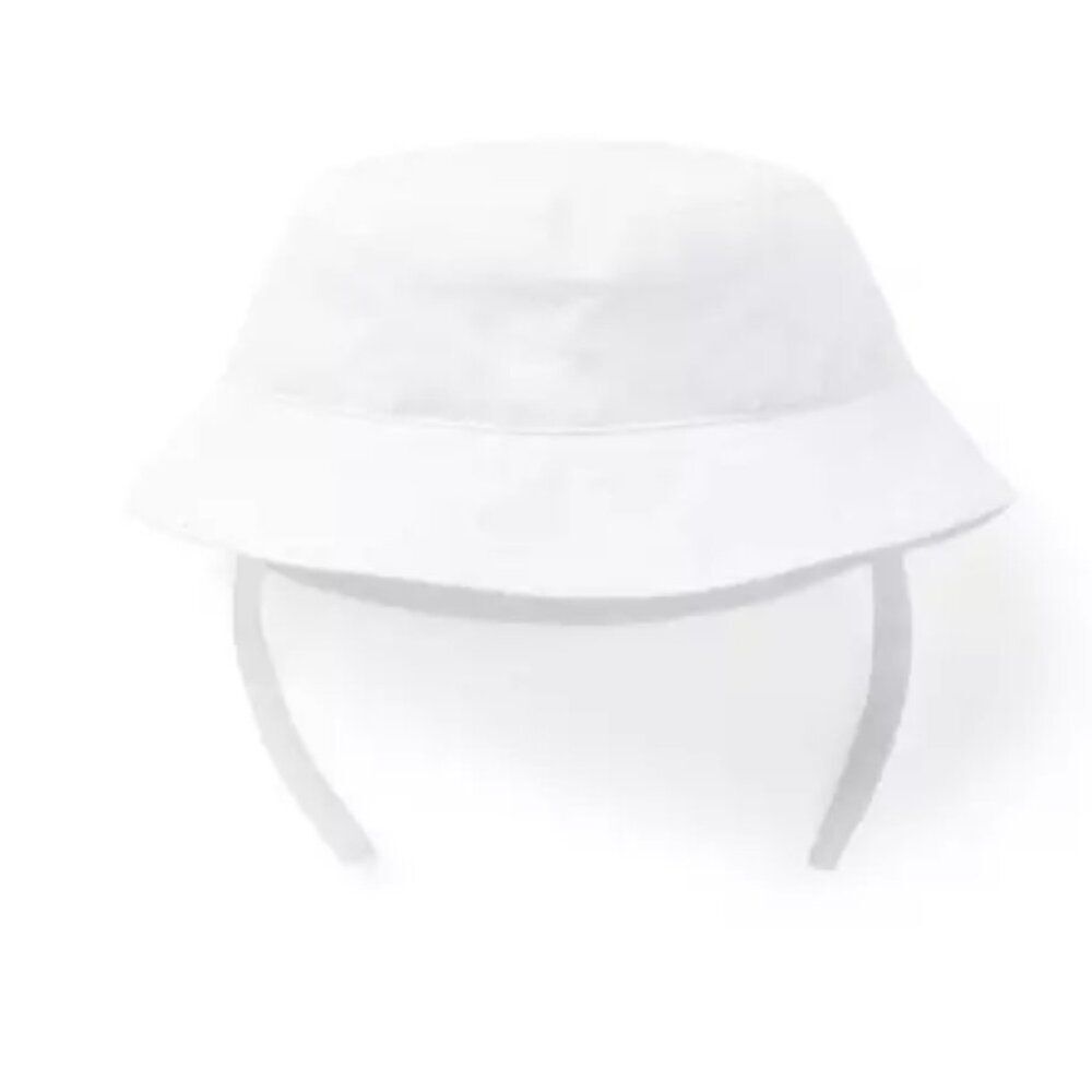 Janie and Jack 100046051 White Baby Bucket hat with chin strap NWT size 18-24 m